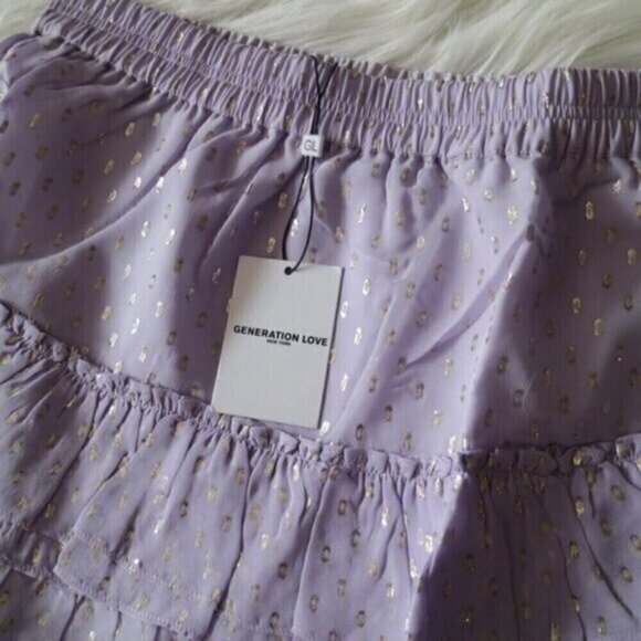 NWT Generation Love Audrina Silk Mini Skirt Size XS High Waisted Lilac Purple - Picture 3 of 7
